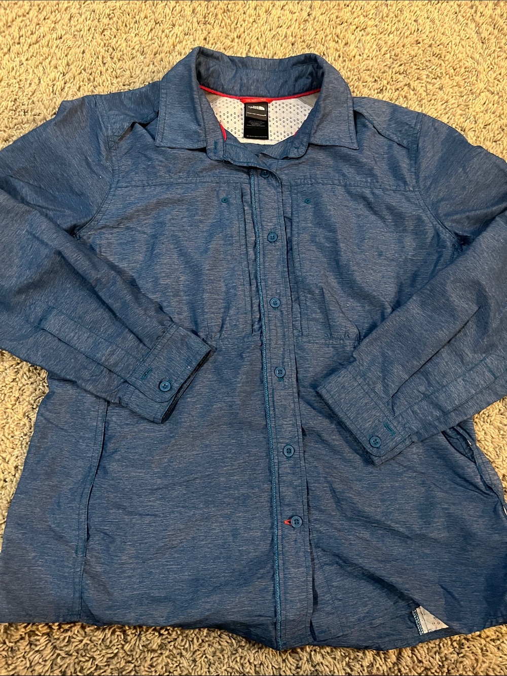 The North Face Blue Button-Down Long Sleeve Shirt
